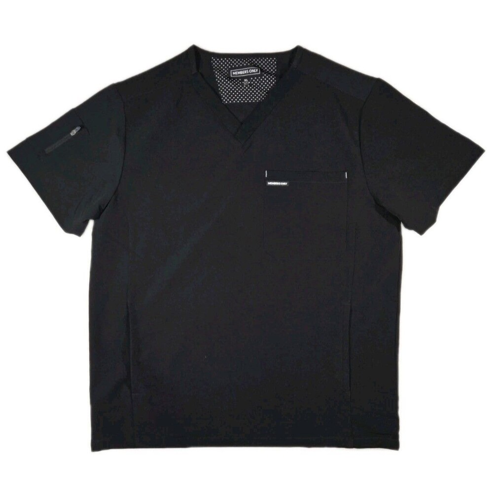 Mens Members Only Scrub XL Top Black